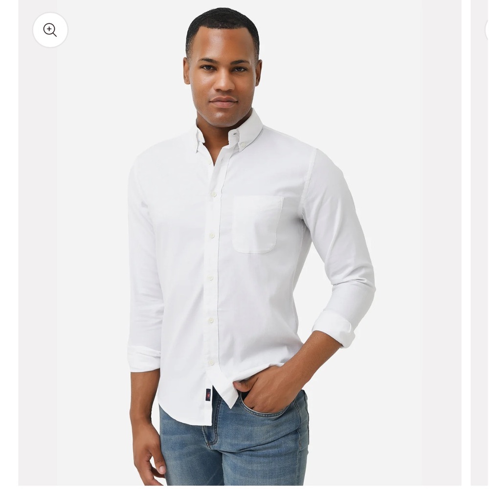 Faherty White Long-Sleeve Button-Down Shirt